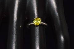 Certified Natural 1.7Cts Green Tourmaline Solid Platinum Solitaire Stacking Ring