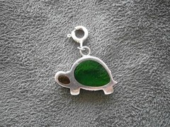 Jez (Jezlaine) Tortoise Vintage Sterling Silver Bracelet Charm Pendant 2.4g