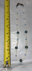 VTG Artisan SAKI 925 Sterling~Smoky Quartz~Glass Pearls Statement Necklace 195g