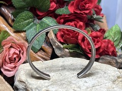 57. Vintage BIB 925 Sterling Artificial Elephant Hair Cuff Bracelet 17.2g, 6 3/4