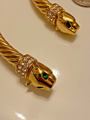 rare vintage Jackie Collins panther necklace and bracelet set.