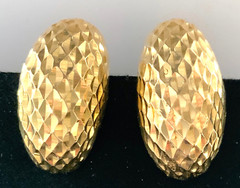 14K TEXTURED GOLD Omega Back Earrings | 9 grams