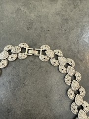 Vintage Silver Toned Necklace with Marcasite Stones Antique 20”