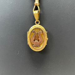 Antique Victorian W .& S. Blackinton Company Gold Filled Locket & Lyre Design