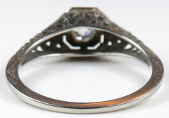Antique Art Deco 1920’s European Diamond Engagement Rg 18KW Sz 6.25 UK-M EGL USA