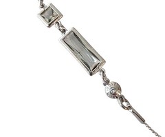 Henri Bardel Silver Tone Purple Clear AB Faceted Crystal Signature Necklace