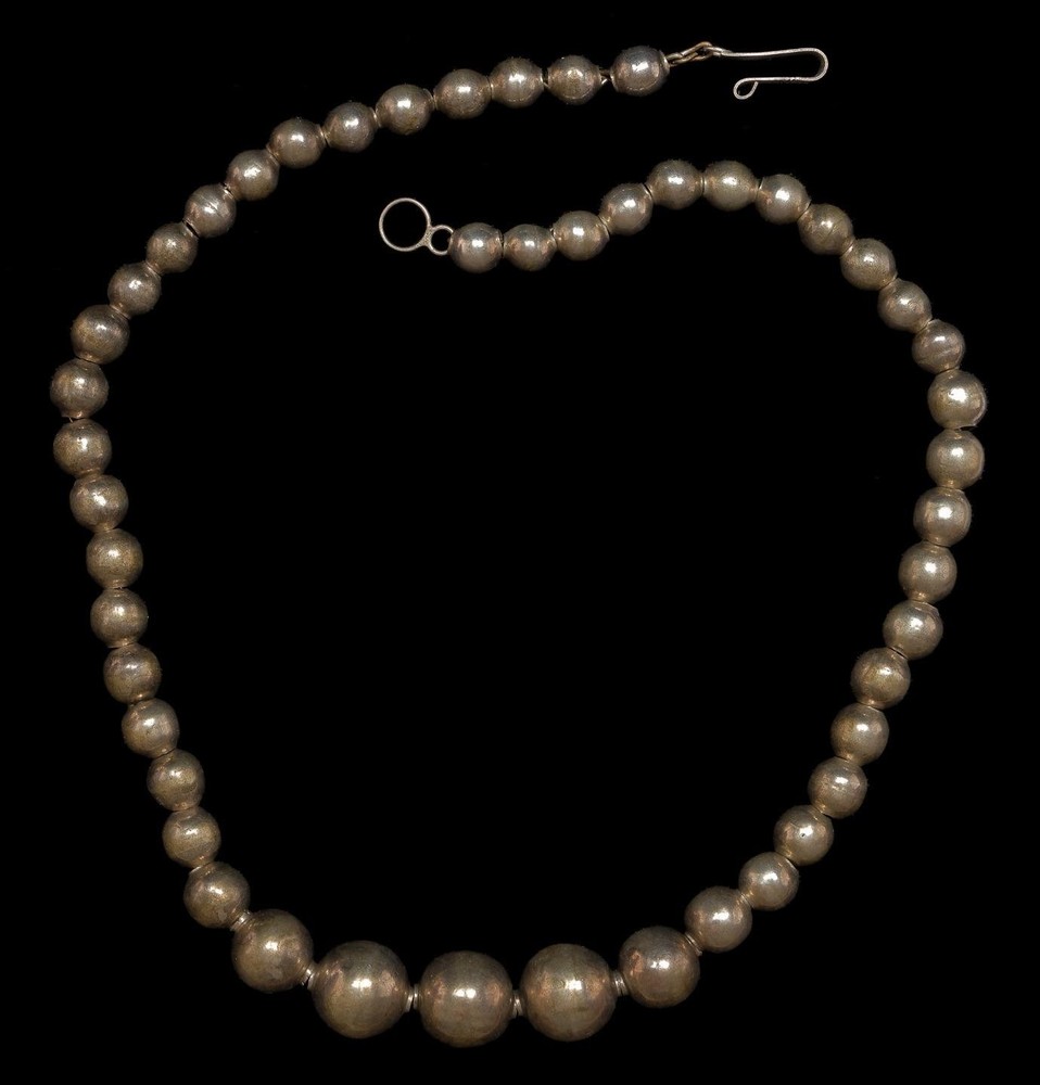 Sterling Silver Bead Necklace​ Designer AVN Jal Mexico 16”