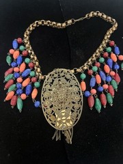 Miriam Haskell Style Egyptian Revival One Of A Kind Artisan Necklace
