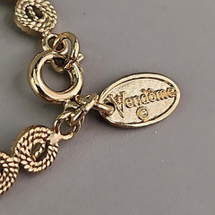 Vintage Vendome Chain Necklace Gold Tone Spirals Figure Eight 35″