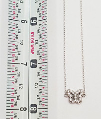 VTG 925 FAS Butterfly Necklace 16in Adjustable Sterling Silver Choker Thailand