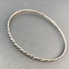 Sterling Silver Mexico Vintage Bangle Bracelet Estate Fine Jewelry Pre-owned
