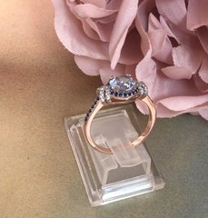 Vintage Jewellery Rose Gold Ring Aquamarine Sapphires Diamonds Antique Jewelry
