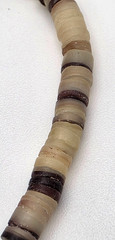 Vintage Agate Heishi Bead Necklace 15.5 In Natural Banded Stone Disc Strand