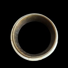 Vtg Brass & Genuine Bone Inlay Bangle Elephant Scrimshaw Pyrography Boho Safari