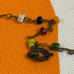 Vintage Rainbow Glass Bead Necklace Handcrafted Bohemian Jewelry 18”