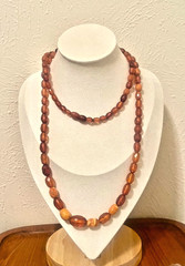 🔥Antique Vintage Genuine Amber Necklace Beads On String Butterscotch Egg Yolk36