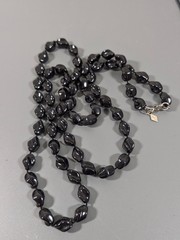 VTG Sarah Coventry Black Twist Bead Necklace Lucite Long Layering Classic 36 in