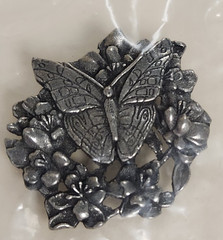 Pewter Birds and Blooms Limited Edition Vintage Butterfly Brooch Pin