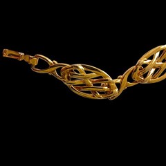 Napier Ornate Chain Link Bracelet Vintage Gold Tone Open Work Filigree Rococo
