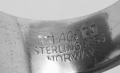 Vintage Anna Greta Eker Norway Sterling Silver Beaded Modernist Ring 27392