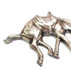 Sterling Silver Horse Brooch Large Bucking Bronco Western Rodeo Equestrian 3-1/8
