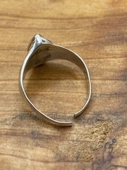 Vintage SIGNED NF Sterling Silver And Black Enamel Inlay Art Deco Ring Size 8.5
