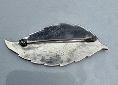 Vintage Sterling Silver /Blue Enamel SIAM NIELLO Dancer Pin 3″ Brooch THAILAND