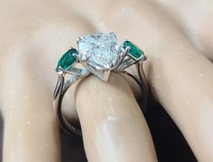Platinum Vintage Engagement Ring 4.02ct. Natural Pear Shape Diamond I1-I