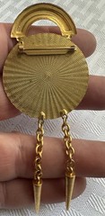 Vintage Pin Celestial Sun Face Clock Face Gold Tone Brooch Pin 1980s 2” Brooch