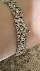 Antique Art Deco 3/20/17 Sterling Silver Diamonbar Bracelet 7 Inches