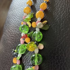 VINTAGE Fruit Salad Glass Bead Necklace 18 In. Barrel Clasp NICE