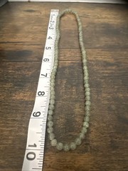 Vintage Light Green Prehnite Beaded Strand Necklace Round Gemstone 20 Inch