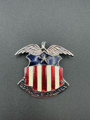 Vintage Red White Blue American Flag Enamel Eagle Shield Patriotic Brooch PWC
