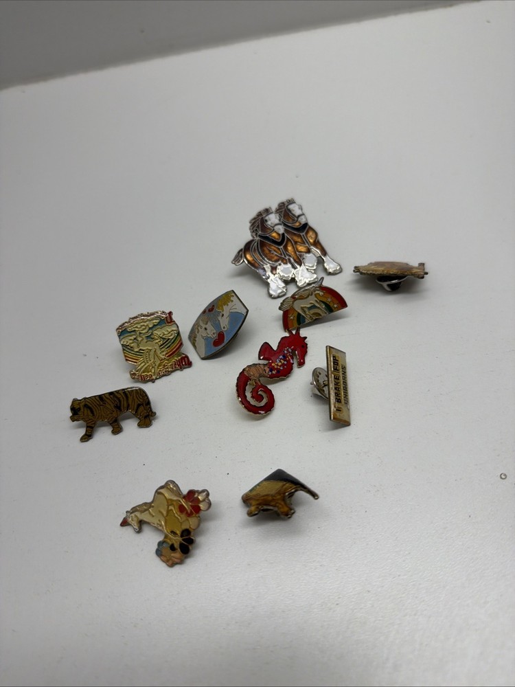 Lot Of 10 Piece Pin Brooch Multicolor Sizes Varies VINTAGE