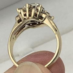 Vintage 14k Solid Yellow Gold .90ct Natural European Cut Diamond Ring