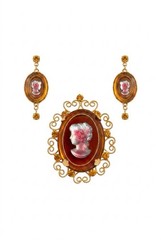 Confirmed Vintage JULIANA Cameo For CELEBRITY NY Brooch / Pendent & Earings Set