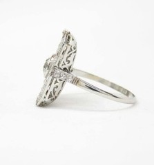 3Ct Vintage Art Deco Style Lab Created Diamond Engagement 14K White Gold FN Ring