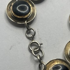Vintage Sterling, silver, and black onyx bracelet Boma, 925 7 to 7.5″