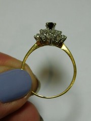 Gorgeous Red White Cubic Zirconia Ruby size 8.5 Gold Plated Silver 925 Ring