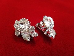 5 Pr High End Earrings Lisner Monet Unsigned Clip Back Pierced Rhinestone GT ST