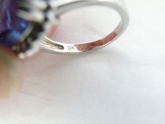 Vintage Sterling Silver 925 Large 10ct Natural Heated London Blue Topaz Ring 6