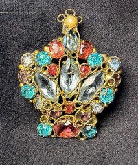 1940s Royal Crown Broach / Pendant Vintage Original Fashioncraft by Robert Piece