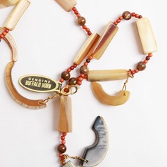 Vintage Buffalo Horn Necklace with Tag