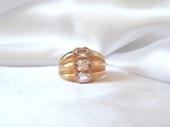 Sterling Silver 925 Gold on Natural Irradiated Morganite Ring Size 9
