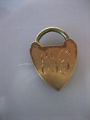 ANTIQUE GOLD-FILLED MONOGRAM PADLOCK CHARM
