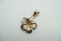 Vintage Sterling Silver Diamond Cut Flower Pendant 2.4cm JB50