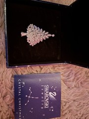 Swarovski Annual Edition 2000 Christmas Tree Brooch Pin Crystal Boxed Rare Vtg