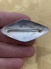Vintage Sterling Silver 925 Tested Estate Acquired Bali Black Onyx Brooch Pin