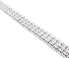 Sterling Silver Sparkling Hinge Chain Bracelet CZ925