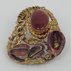 Mixed Metal Scarf Slide by Carreon Gemstone Copper Boho Gaudy